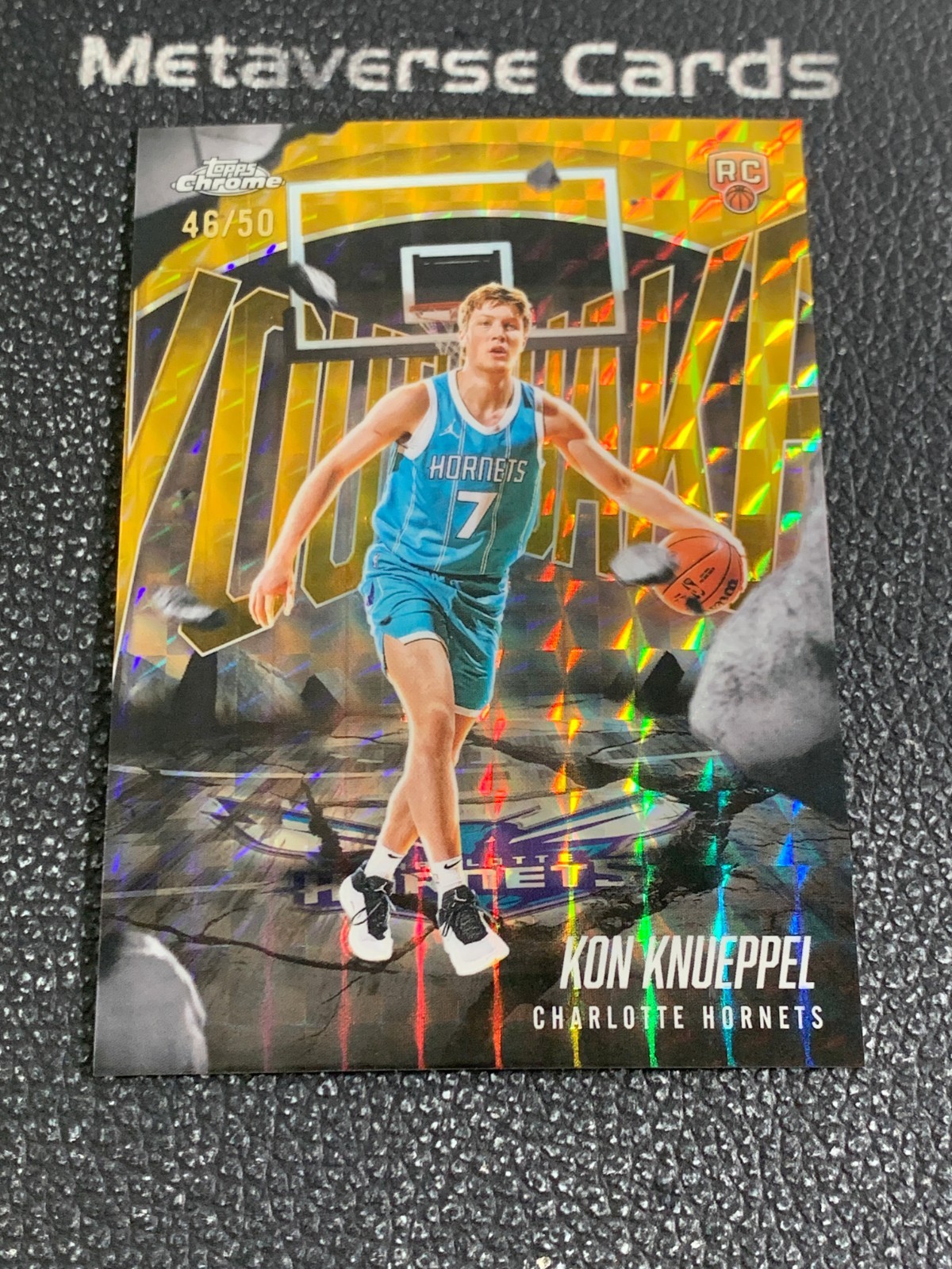 2025-26 Topps Chrome Kon Knueppel RC Rookie YouthQuake Gold Geometric 46/50