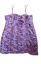 Zara Womens Purple Cut Out Strappy Ruched Dress Size EUR XXL, 38" Chest