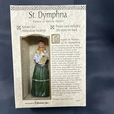 St. Dymphna - 7th Century - Patron of Mental Health - Statue & Prayer Card - NIB