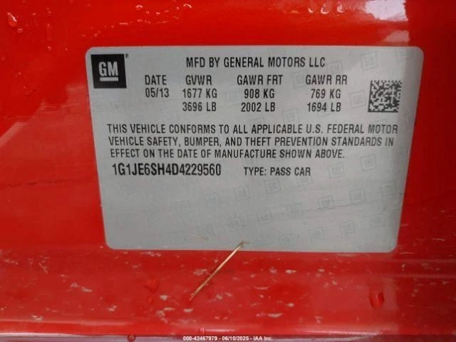 2013 Chevrolet Sonic ECM телематики OnStar модуль б/у 79K миль 591-07647 - Изображение 2 из 4