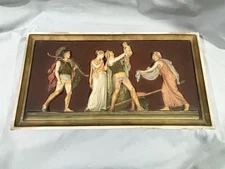 Antique P. IPSEN TERRACOTTA BAS RELIEF PLAQUE 