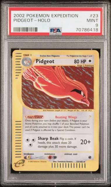 Pokemon TCG 2002 Expedition Base Set Pidgeot 23/165 Holo PSA 9 English