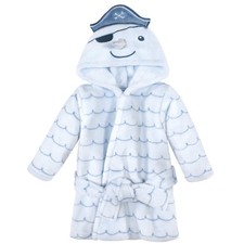 Unisex Baby Plush Animal Face Bathrobe, Narwhal, 0-9 Months