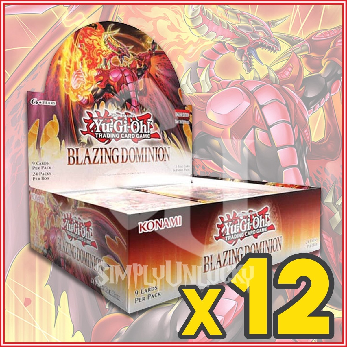 YuGiOh Blazing Dominion Booster Case 12 Boxes ENGLISH SHIPS 5/8