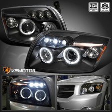 Black Fits 2007-2012 Dodge Caliber Led Halo Projector Headlights Lamps Lr 07-12 Black Fits 2007-2012 Dodge Caliber Led Halo Projector Headlights Lamps Lr 07-12