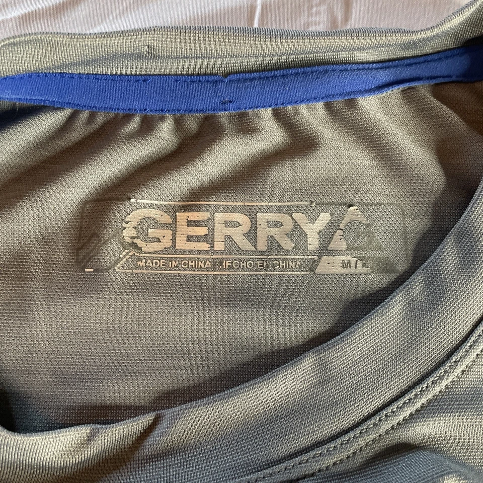 Gerry Men’s M Sun Protection Shirt Gray Blue Long Sleeve Hiking Fishing - Image 3 of 4