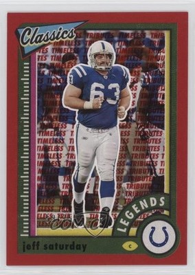 2022 Panini Classics Legends Timeless Tributes Red 59/75 Jeff Saturday #150 0u9t