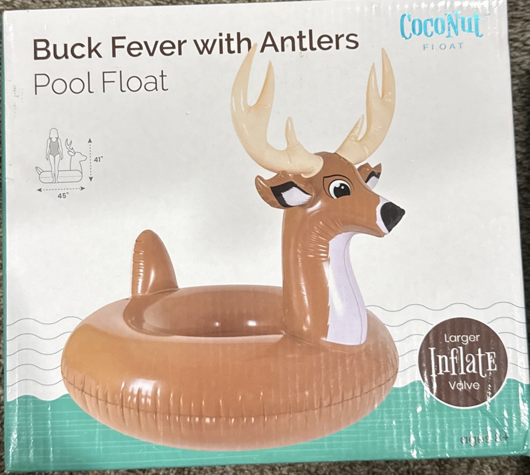 Buck Fever With Antlers Pool Float CocoNut Float New In Sealed Box | eBay
