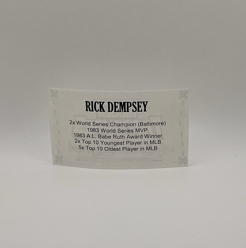 Rick Dempsey Autograph Baseball 83 WS MVP Tristar COA w/ Display Case (Orioles) - Picture 6 of 7