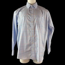 Jos A Bank Traveler Collection Dress Shirt Traditional Fit Plaid Men's XL 496 