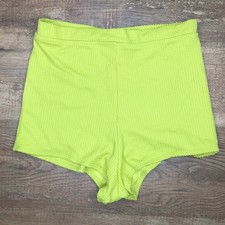 Aerie High Waisted Cheeky Bikini Bottom Size Medium Green Waffle Swimsuit NWT