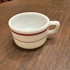 Vtg Pyrex Tableware Corning Two Red Stripes C.G.I 100 Mug Cup Coffee HTF