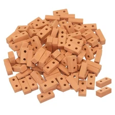 Miniature Bricks Clay Mini Wall Brick for Model Building,Red 100PCS Scale 1/12
