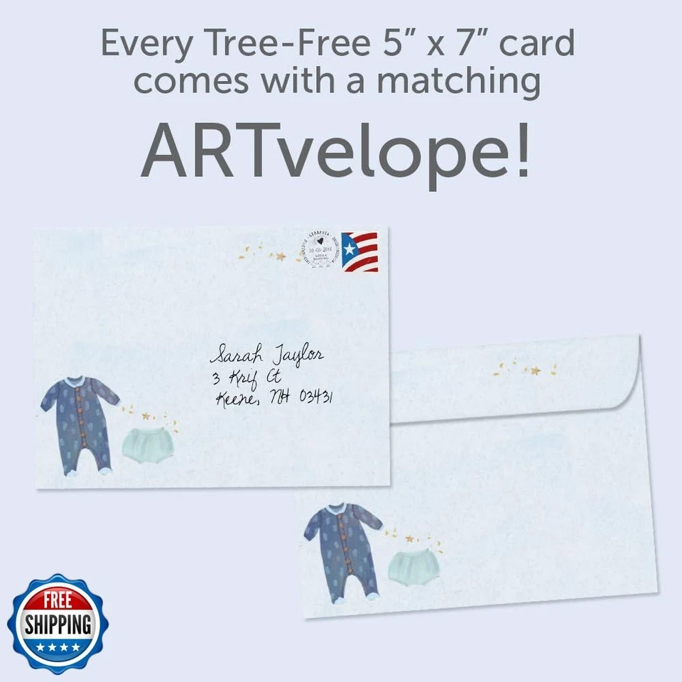 Tree-Free Greetings - New Baby Boy Greeting Card - Artful Designs - 1 Card +  - Image 2 of 4
