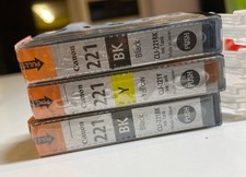 Canon 221 Genuine Black Cyan Yellow Ink Tanks OEM CLI-221C - NEW/SEALED