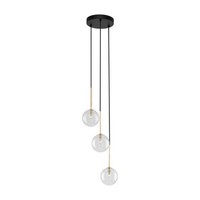 Pendelleuchte HäNgelampe 3-Flammig Verstellbar Glas Metall Ø 25 Cm G9 Esstisch