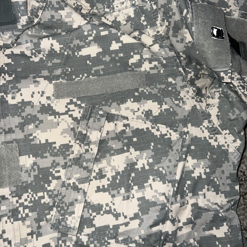 VTG Genuine US army field jacket BDU digital ACU camo shirts military Sz L - Picture 3 of 13