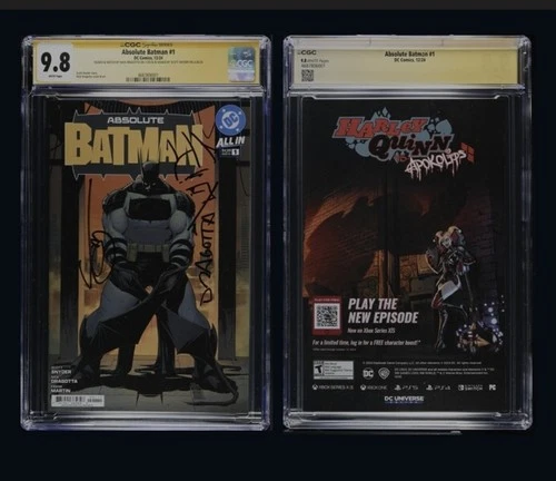 Absolute Batman #1 CGC SS 9.8 Graded 1st Print SIGNED SNYDER & DRAGOTTA + SKETCH