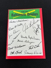 BALTIMORE ORIOLES 1974 TOPPS TEAM CHECKLIST JIM PALMER UNMARKED BASEBALL CARD ++