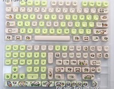 NEW Cute Panda Theme PBT Keycaps Set 142 Caps MOA Profile 60% 75% 100% Layouts