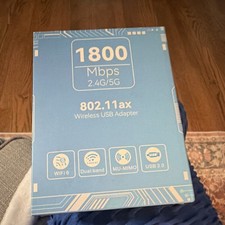 WiFi 6 Dual-Band MU-MIMO USB 3.0 Wireless Adapter 1800 Mbps Blue