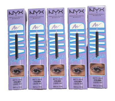NYX Professional Makeup Brights Matte Liquid Eyeliner LILAC LINK Pack of 5