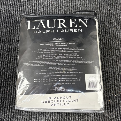 Curtain Lauren Ralph LaurenBlackout Solid 100% Cotton 52 x 84 inches Rod Pocket - Picture 2 of 4