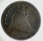 1858 O Liberty Seated Silver Half Dollar