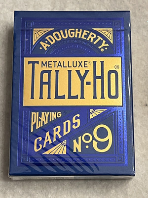 Tally Ho Circle Back Metalluxe Blue - Playing Cards