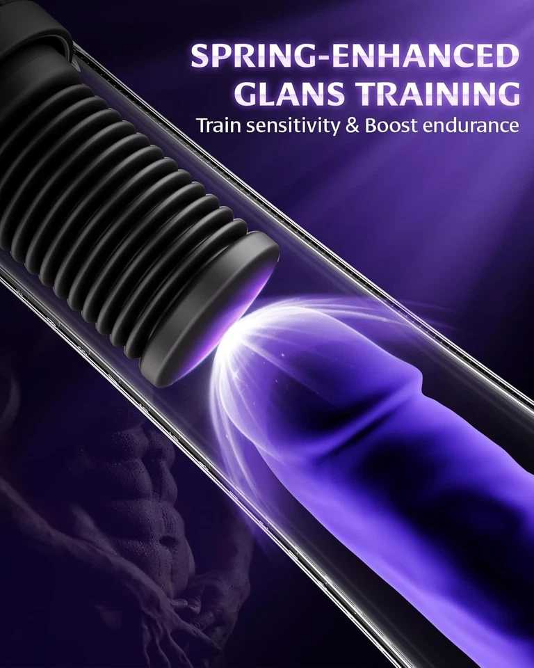 Masajeador Masculino Juguetes para Hombres Empuje Masculino Stroker APP Control Bomba Ampliador Foto 3 de 4