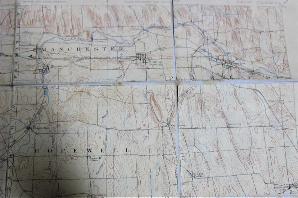PHELPS NEW YORK QUADRANGLE TOPOGRAPHIC SURVEY MAP 1918 INCLUDES CANANDAIGUA - Image 4 of 4