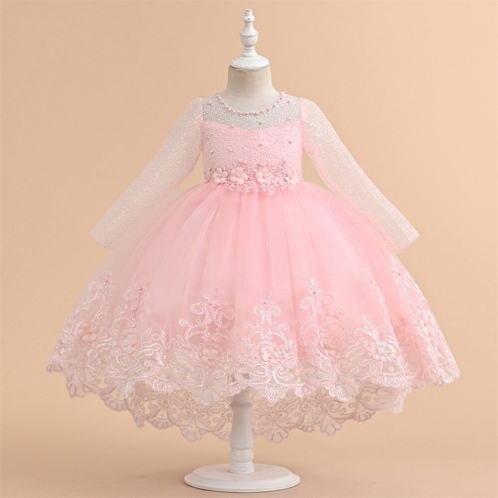 Long Sleeve Lace Princess Dress Girl Birthday Party Dresses Girl