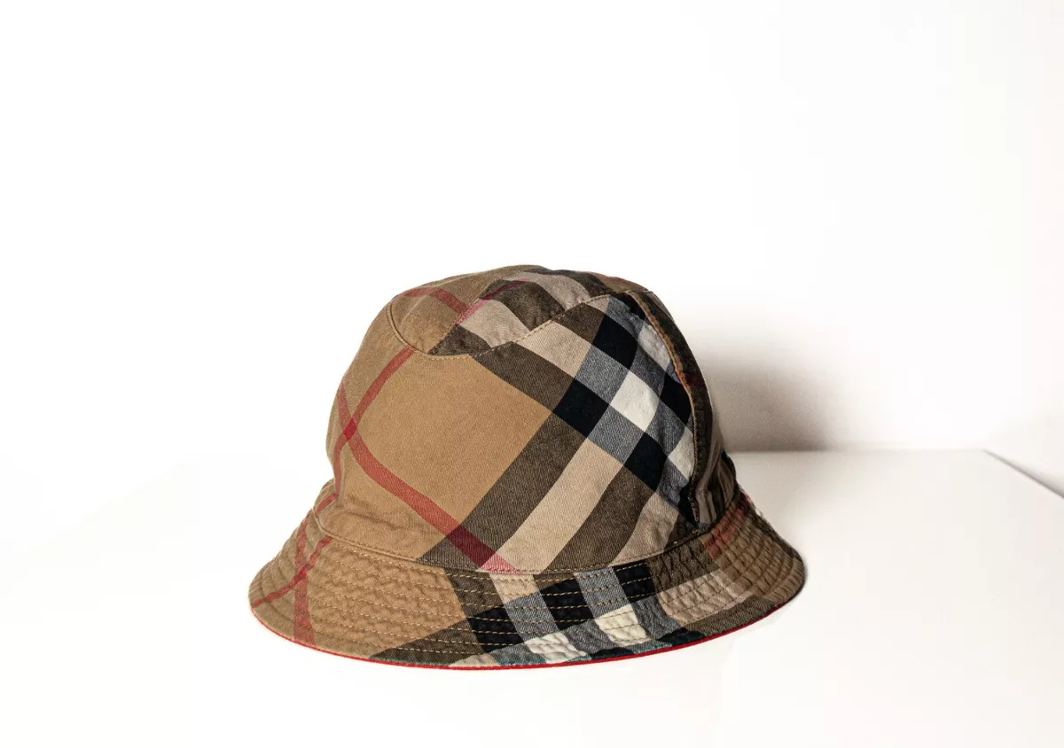 Burberry vintage reversible bucket hat logo nova chek | eBay