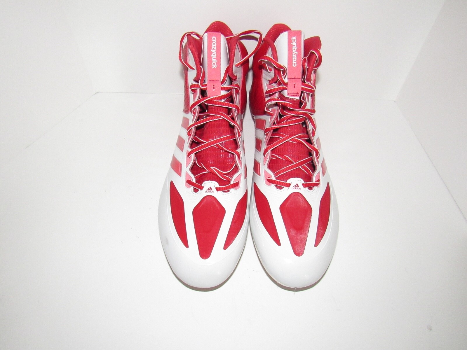 NEW Adidas Crazyquick Mid White & Red Football Cleats G99998 Mens 13