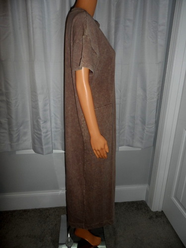Great Three Bird Nest size M brown short sleeve t-shirt pocket dress women NWOT - Picture 6 of 6