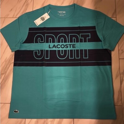 Lacoste Sport Men's Big Logo T-Shirt Blue Navy Blue New