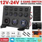 <!--F#f_0-->12V Switch Panel USB Charger 5 GANG ON-OFF Toggle LED Rocker for Car Boat Marine<!--F/-->