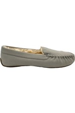 Floopi Women's Lilly Moccasin Faux Sued Slippers Gray