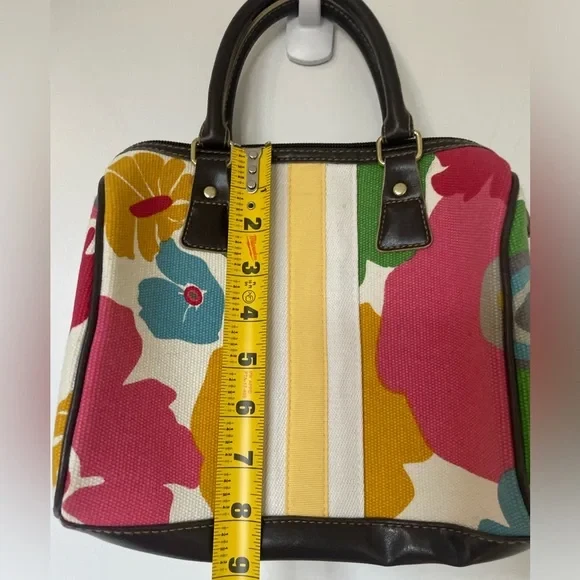 Bolso de mano vintage años 90 Y2K Victoria's Secret pequeño floral a rayas femenino Foto 2 de 4