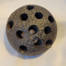 Vintage Ceramic Black Flower Frog, Japanese Ikebana Stoneware, MCM