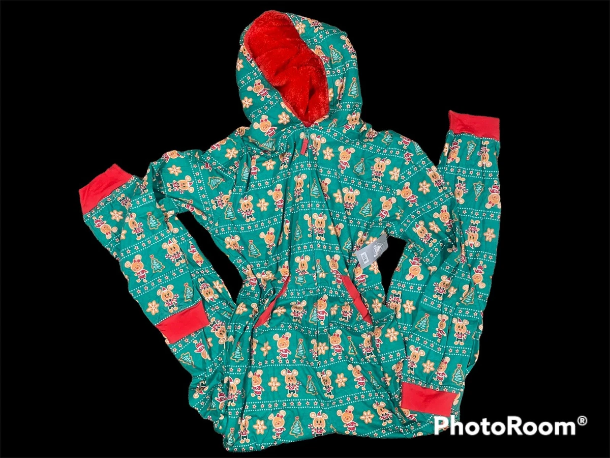 Disney Parks Christmas Gingerbread Pajamas Adult One Piece XL Brand New Holiday