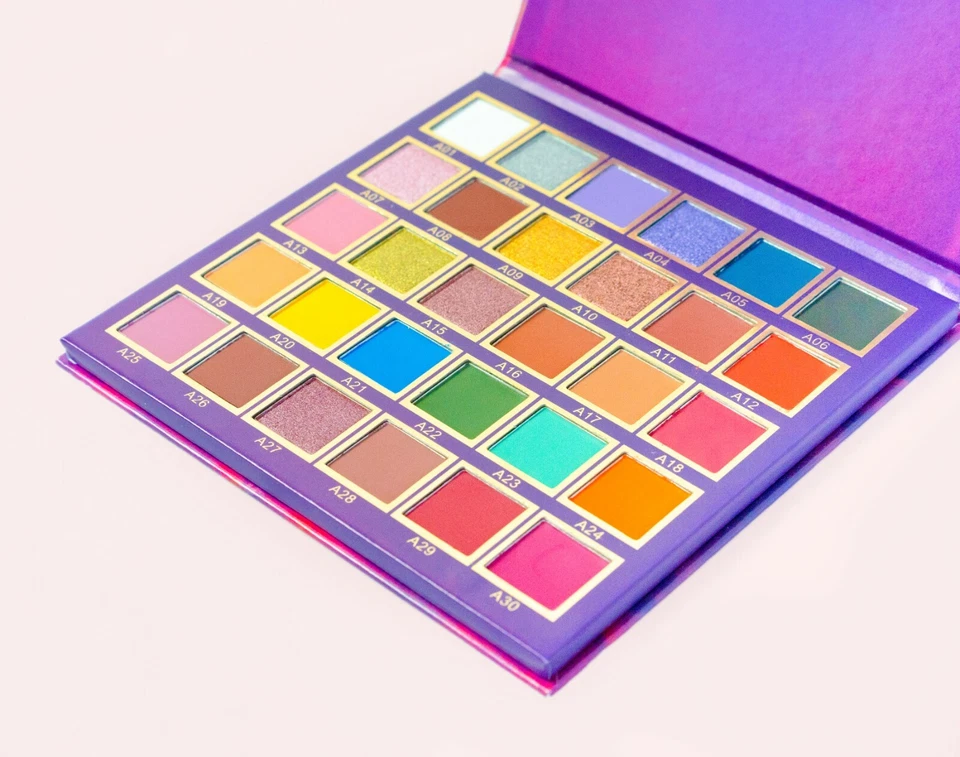 30 Colors Warm Eyeshadow Palette Matte Shimmer Makeup Palette Nude Vibrant Color - Image 2 of 3