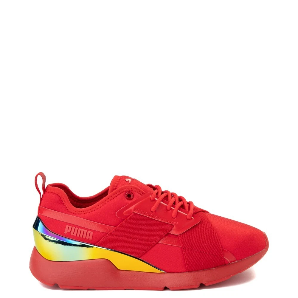 New Womens Puma Muse Athletic Sneaker Red X-2 eBay