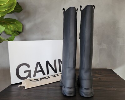 GANNI** Black Lined Country Rubber Boots Size 36 | eBay