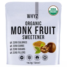 Organic Monk Fruit Extract, 5 oz, Pure Monk Fruit Sweetener Organic No Erythryto