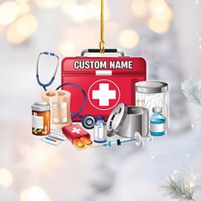 Personalized Doctor Christmas Ornaments, Custom Doctor Appreciation Decorations