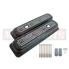 Black Small Block Chevy 305350 Center Bolt Aluminum Valve Cover Ball Milled Sbc Black Small Block Chevy 305350 Center Bolt Aluminum Valve Cover Ball Milled Sbc