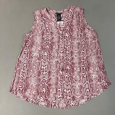 CHELSEA & THEODORE Sleeveless Blouse Women's Size XL Pink Python 2165072 (NEW)