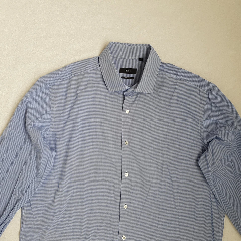 Camicia elegante uomo Hugo Boss taglia 44 17 1/2 vestibilità regolare formale... - Immagine 3 di 4