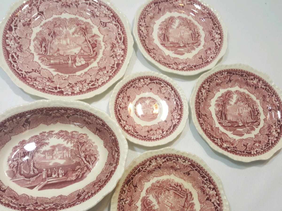 Mason's Patent Ironstone (Vista) Set of 5 plates and 1 Bow | eBay
